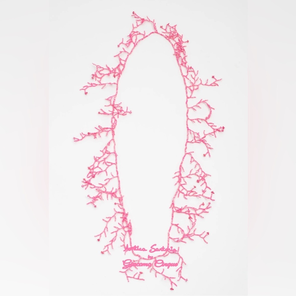 Antica Sartoria Pink Coral Style Beaded Necklace NWT